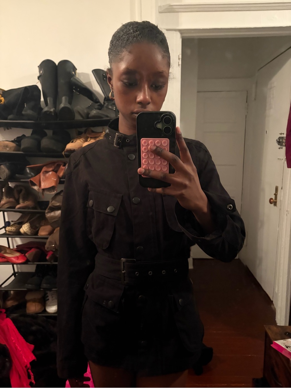 Baker by Ted Baker Black Belted Utility Jacket